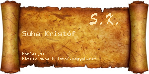 Suha Kristóf névjegykártya