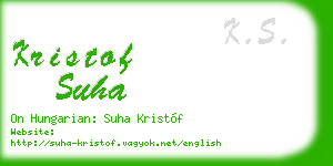 kristof suha business card