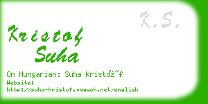 kristof suha business card